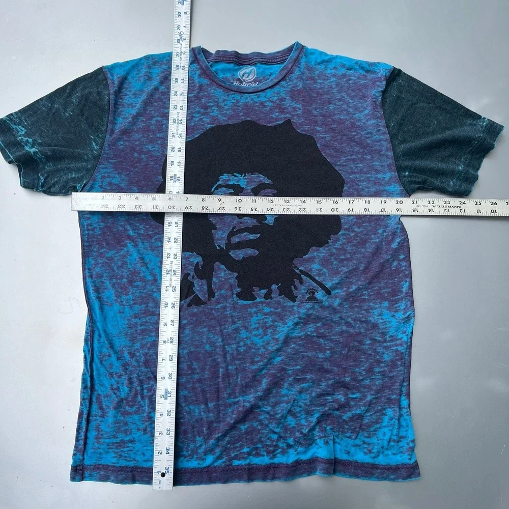 Blue and purple tye dye type of style Jimi Hendrix t-shirt
